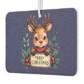 Désodorisant Pour Voiture Joli renne de Noël avec Holly et signe (Gauche)