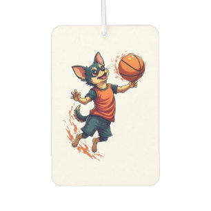 Désodorisant Pour Voiture Joueur de basket-ball Chihuahua Sport Dunk