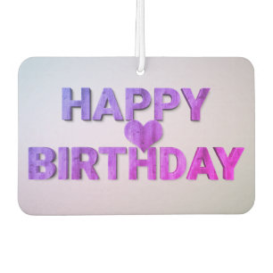 Désodorisant Pour Voiture Joyeux Anniversaire Purple Bois Coupé avec voiture