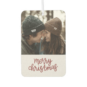 Désodorisant Pour Voiture Joyeux Couple de Noël photo rectangulaire