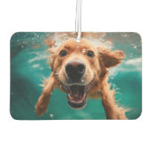 Désodorisant Pour Voiture Joyeux Golden Retriever nager sous l'eau (Dos)