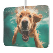 Désodorisant Pour Voiture Joyeux Golden Retriever nager sous l'eau (Gauche)