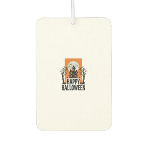 Désodorisant Pour Voiture Joyeux Halloween Maison Hantée Graphique Vintage_1