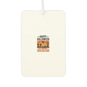 Désodorisant Pour Voiture Joyeux Halloween Petit-Fils Vintage Chemise Épouva