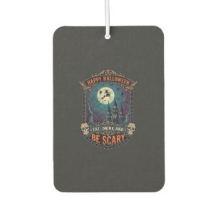 Désodorisant Pour Voiture Joyeux Halloween Sorcière Château Crânes Gras Boir