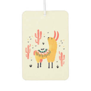 Désodorisant Pour Voiture Joyeux lama avec cactus