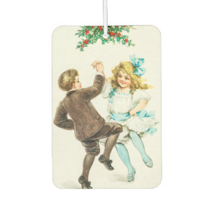 Désodorisant Pour Voiture Joyeux Noël - carte vintage, enfants dansants