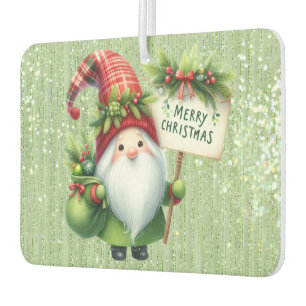 Désodorisant Pour Voiture Joyeux Noël Green Gnome Gliterie