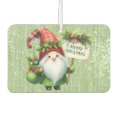 Désodorisant Pour Voiture Joyeux Noël Green Gnome Gliterie (Devant)