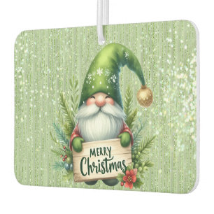 Désodorisant Pour Voiture Joyeux Noël Green Gnome Gliterie