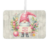 Désodorisant Pour Voiture Joyeux Noël rose Gnome Glittery (Dos)