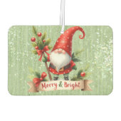 Désodorisant Pour Voiture Joyeux Noël Rouge Gnome Glitterie (Dos)