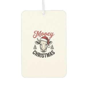Désodorisant Pour Voiture Joyeux Noël Vache Chapeau de Père Noël Gravure Vin