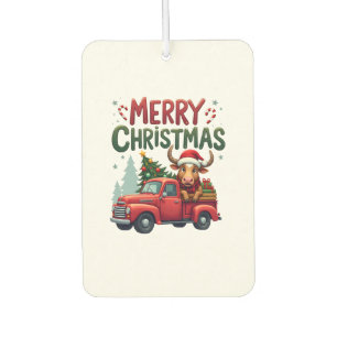 Désodorisant Pour Voiture Joyeux Noël Vache Highland Écossaise Noël Ferme An