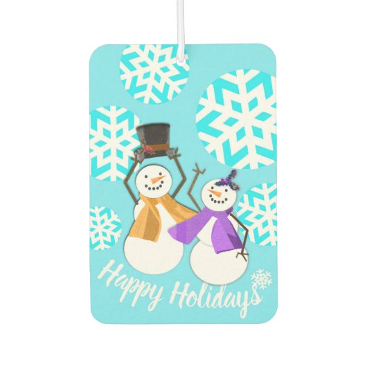 Désodorisant Pour Voiture JOYEUX VACANCES : Amis d'hiver (Devant)