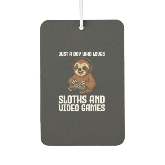 Désodorisant Pour Voiture Just A Boy Who Loves Sloths and Video Games Gamer  (Devant)