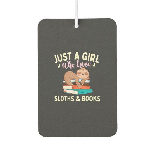 Désodorisant Pour Voiture Just A Girl Who Loves Sloths & Books - Bookworm Re (Devant)