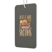 Désodorisant Pour Voiture Just A Girl Who Loves Sloths Cute Sloth T-Shirt (Gauche)