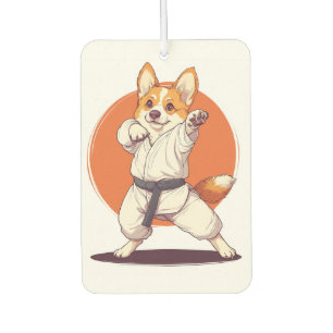 Désodorisant Pour Voiture Karate Corgi � Chien d'Arts Martiaux