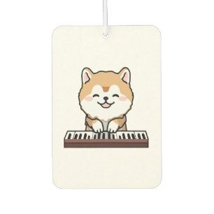 Désodorisant Pour Voiture Kawaii Chien mignon Jouer Piano Clavier