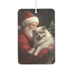 Désodorisant Pour Voiture Keeshond avec le Père Noël Festive Noël