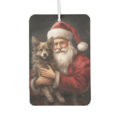 Désodorisant Pour Voiture Kelpie australienne avec Noël au Père Noël (Devant)