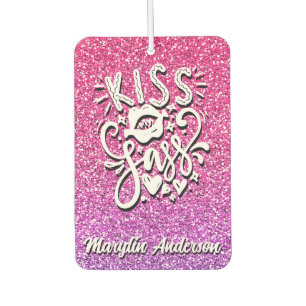 DÉSODORISANT POUR VOITURE KISS MON SASS PARTIES SCINTILLANT PERSONNALISÉE TY