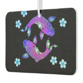 Désodorisant Pour Voiture Koi poisson oriental japonais violet noir (Gauche)