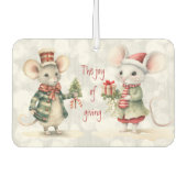Désodorisant Pour Voiture La joie de donner des souris de Noël (Devant)