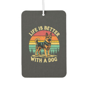 Désodorisant Pour Voiture La vie est meilleure avec un chien - Vintage Sunse