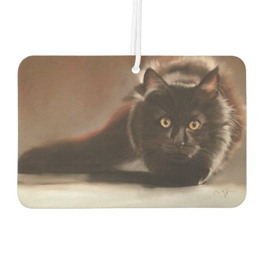 Désodorisant Pour Voiture "l'affût" dessin au pastel sec (Dos)