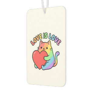 Désodorisant Pour Voiture L'amour est l'amour Cadeau Chat Arc-en-Ciel, Fiert