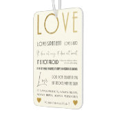 Désodorisant Pour Voiture L'amour est patient BIble verse Typographie Gold C (Gauche)
