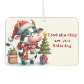 Désodorisant Pour Voiture L'arbre à vache de Noël présente (Devant)