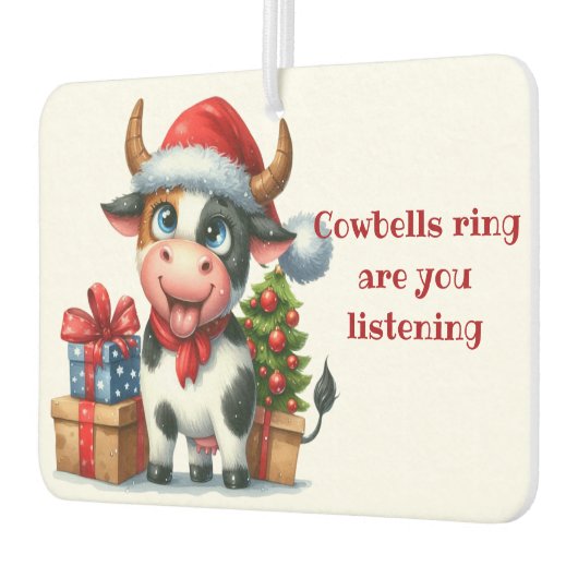 Désodorisant Pour Voiture L'arbre à vache de Noël présente (Gauche)