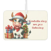 Désodorisant Pour Voiture L'arbre à vache de Noël présente (Devant)