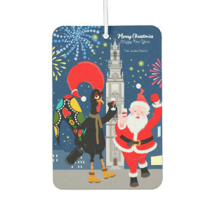 Désodorisant Pour Voiture Le Père Noël et le coq toast au Nouvel An