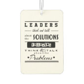 Désodorisant Pour Voiture leaders motivation citation noir & blanc inspirant (Dos)