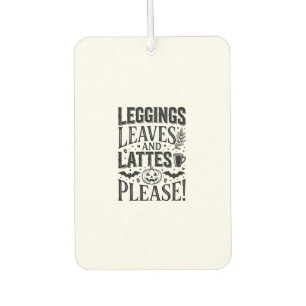 Désodorisant Pour Voiture Leggings Feuilles Lattés Halloween Automne Café Cr