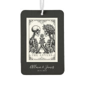 Désodorisant Pour Voiture Les Lovers Tarot Card Skeletons Monogram Mariage (Dos)