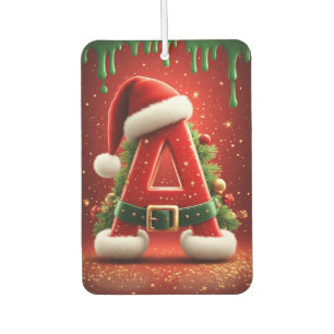 Désodorisant Pour Voiture Lettre initiale de Noël A pour les cadeaux de fête