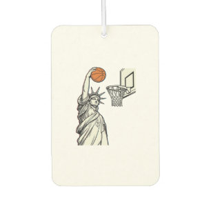 Désodorisant Pour Voiture Liberté Basketball Dunk Dessin de gravure vintage_