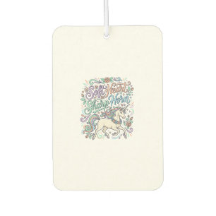 Désodorisant Pour Voiture Licorne Cœur Doux Corne Pointue Fond Blanc Typogra