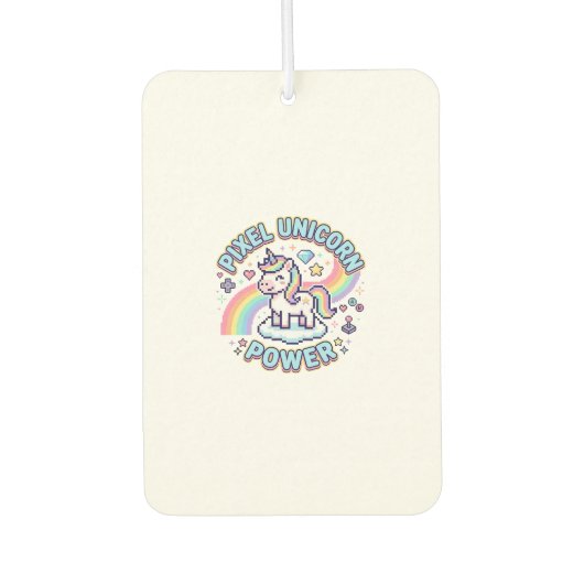Désodorisant Pour Voiture Licorne Pixel Licorne Puissance Conception Graphiq (Devant)