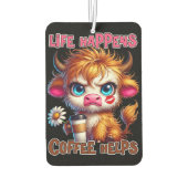 Désodorisant Pour Voiture Life Happens Coffee Helps (Dos)