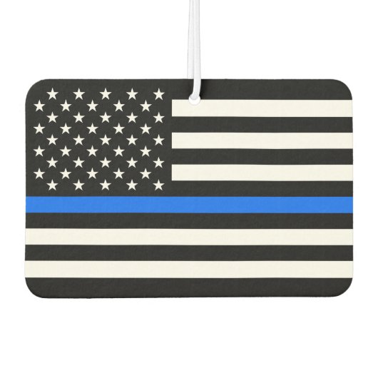 DÉSODORISANT POUR VOITURE "LIGNE BLEUE SUR DRAPEAU" (Devant)