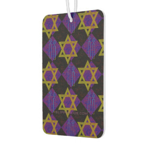 Désodorisant Pour Voiture L'image à thème Hanukkah de SlipperyJoe's jaune do