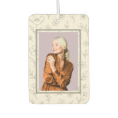 Désodorisant Pour Voiture Line Drawing Floral Custom Name (Devant)