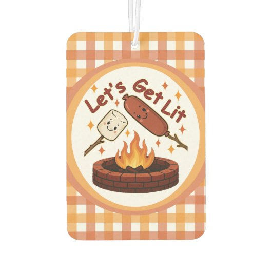 Désodorisant Pour Voiture Lit Firepit - mignon Marshmallow & Hot Dog (Dos)