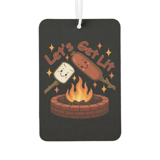 Désodorisant Pour Voiture Lit Firepit - mignon Marshmallow & Hot Dog (Dos)